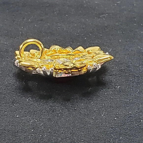 VTG Shakira Caine Rare Gold & Rhodium Plated Maltese Burst Pendant Choker - Picture 4 of 8